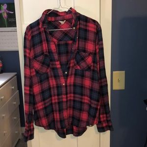 Blue and pink flannel